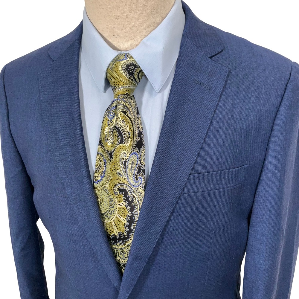Tiglio Luxe Novello Blazer Mens 40R Bright Blue Lanificio DiBiella Modern Jacket